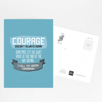 Encouraging Quote Postcard | Courage Doesn't Always Roar - Itty Bitty Book Co Inspirational Postcards & Postcard Sets, Positivity, gift